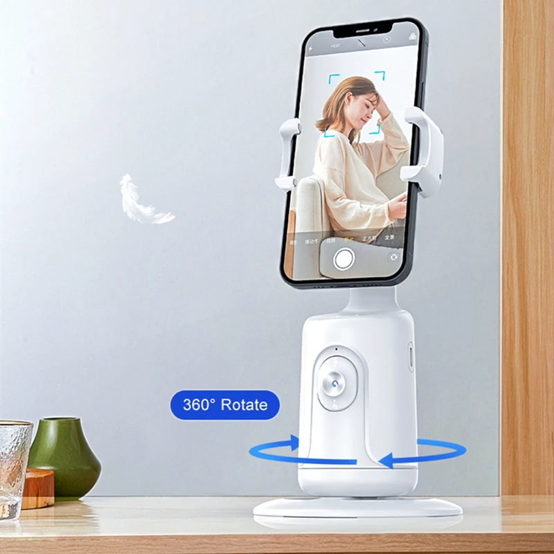 Roteta 2022 Tripod Ponsel Penstabil Gimbal Pelacak Wajah Otomatis Baru 360 Rotasi Hidup Cerdas AI Perekam Video Foto Vlog Tindak Lanjut