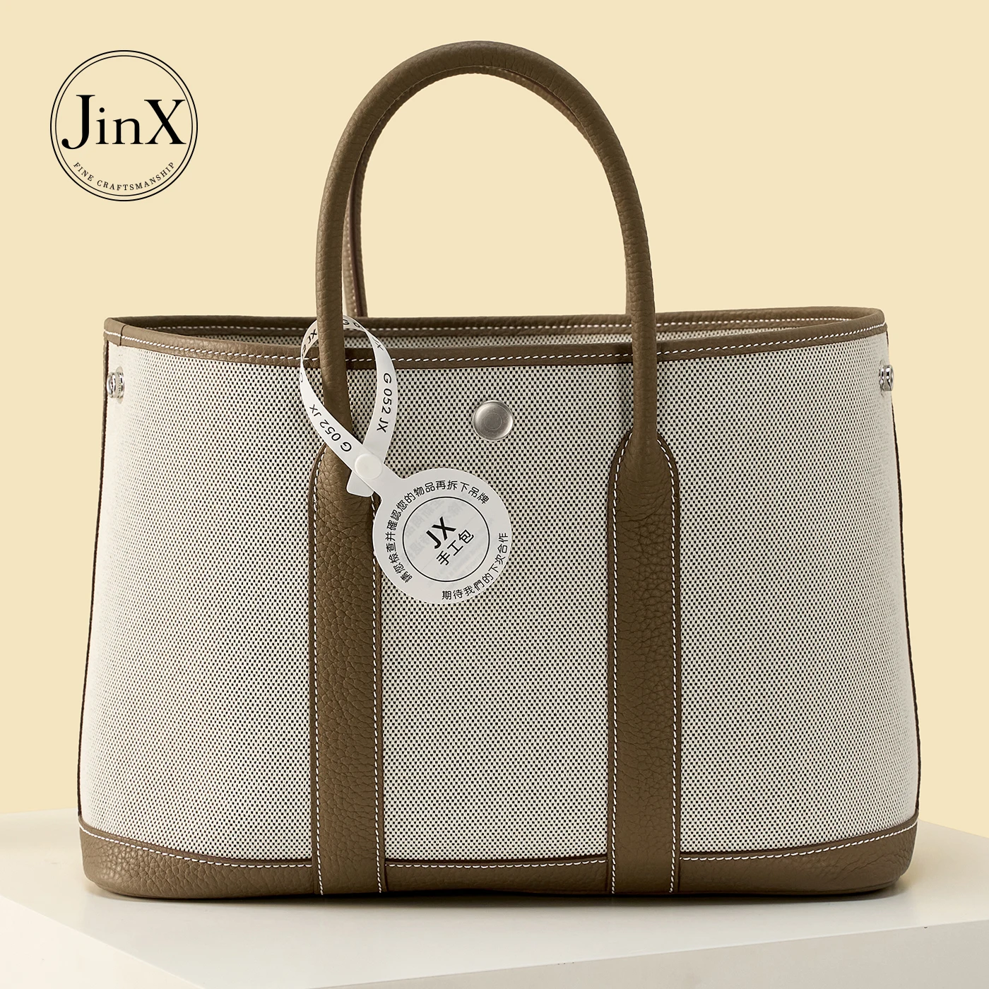 Women Canvas Leather Tote Bag Genuine Cowhide Trim Handbag Minimalist Shoulder Crossbody Purse Casual Work Bag