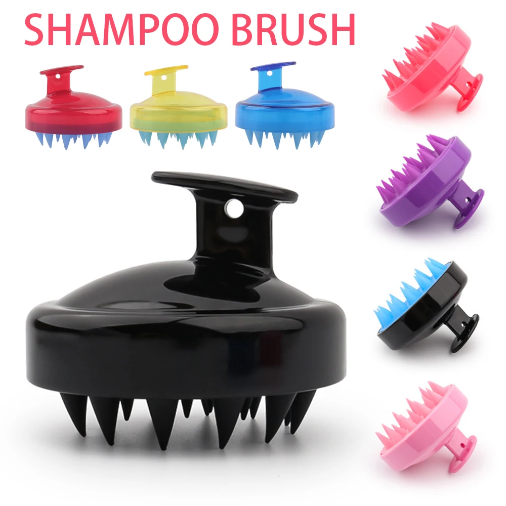 Silicone Shampoo Brush Head Scalp Massage Comb Hair Washing Comb Body Massage Brush Bath Shower Brush Salon Hairdressing Tool