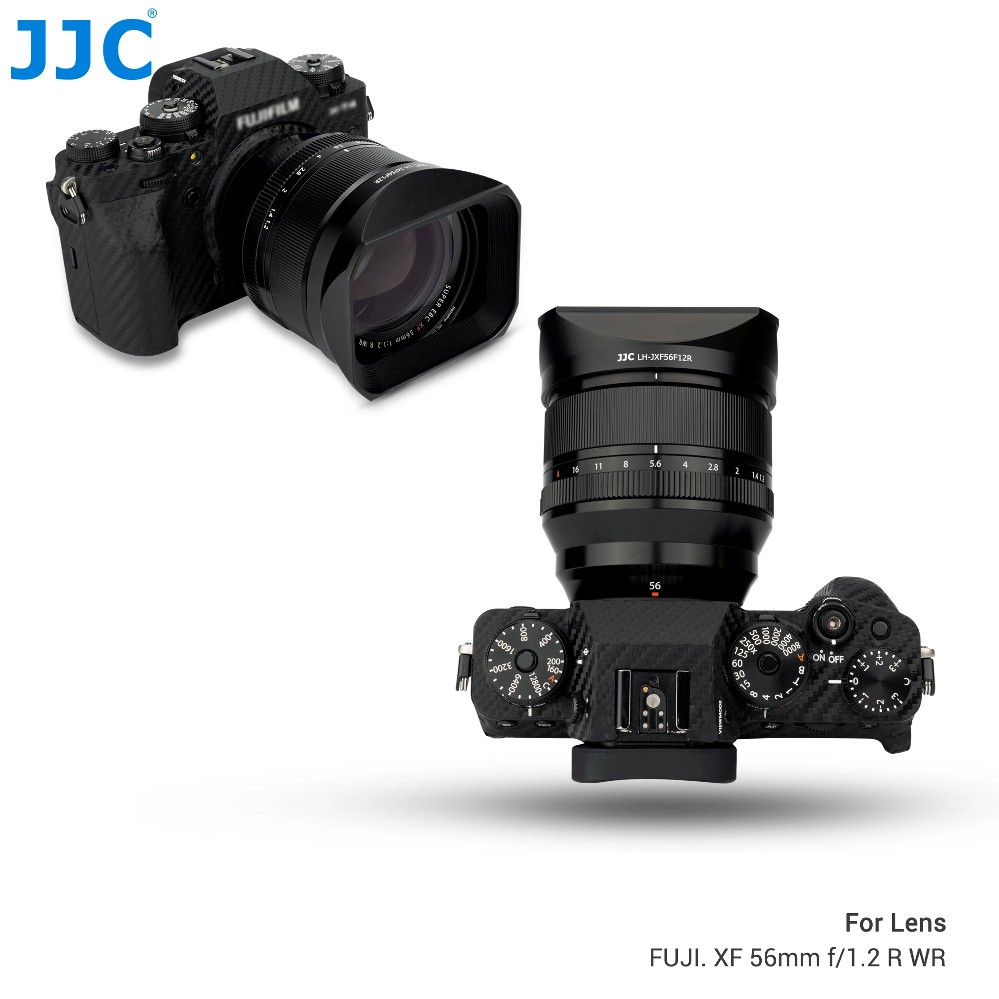 JJC XF 56 مللي متر F1.2 المعادن ساحة عدسة هود متوافق مع Fujifilm XF 56 مللي متر f/1.2 R WR عدسة ل Fujifilm XT5 XT4 XT3 XT2 XH2S XH2