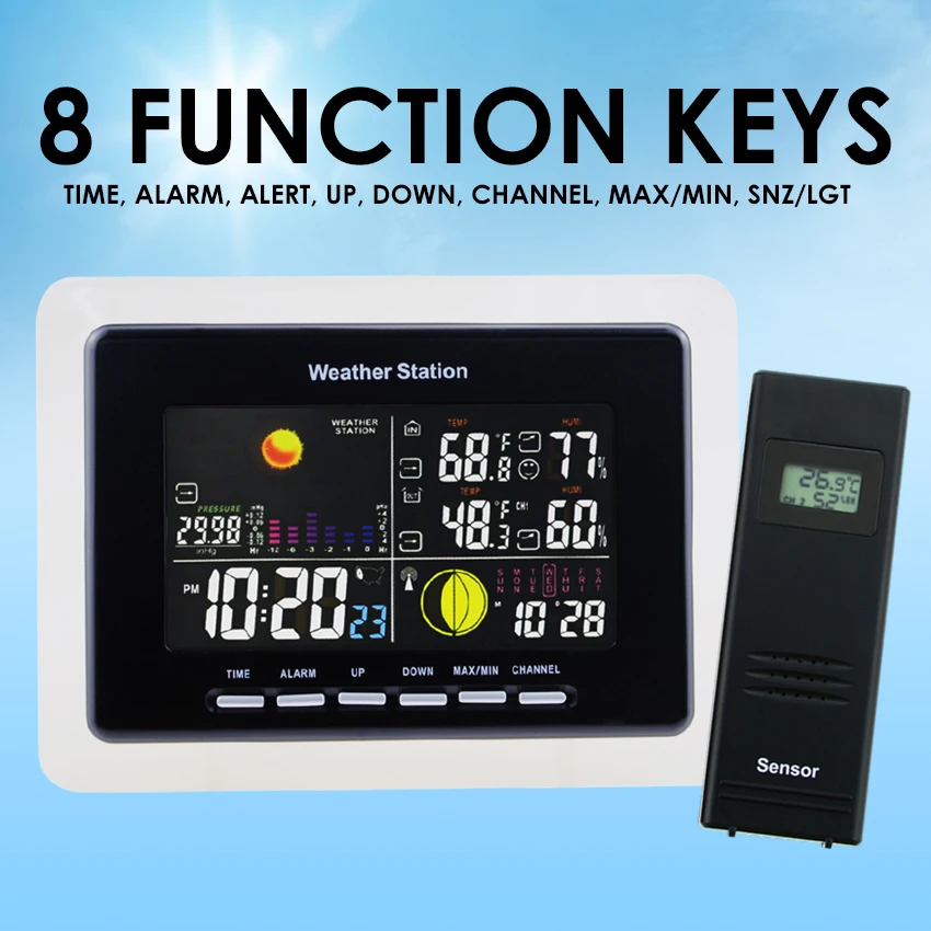 Stazione meteorologica Wireless per l\'umidità della temperatura digitale con sensore remoto 3 dcf RCC misuratore per interni ed esterni