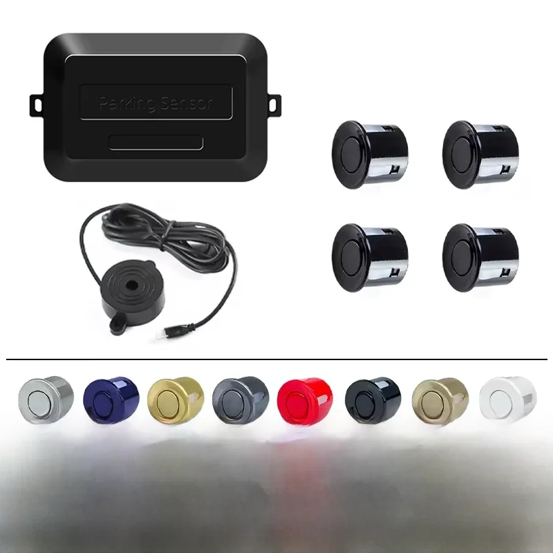 Kit de sensor de estacionamento campainha 22mm 4 sensores radar de backup reverso sistema de sonda