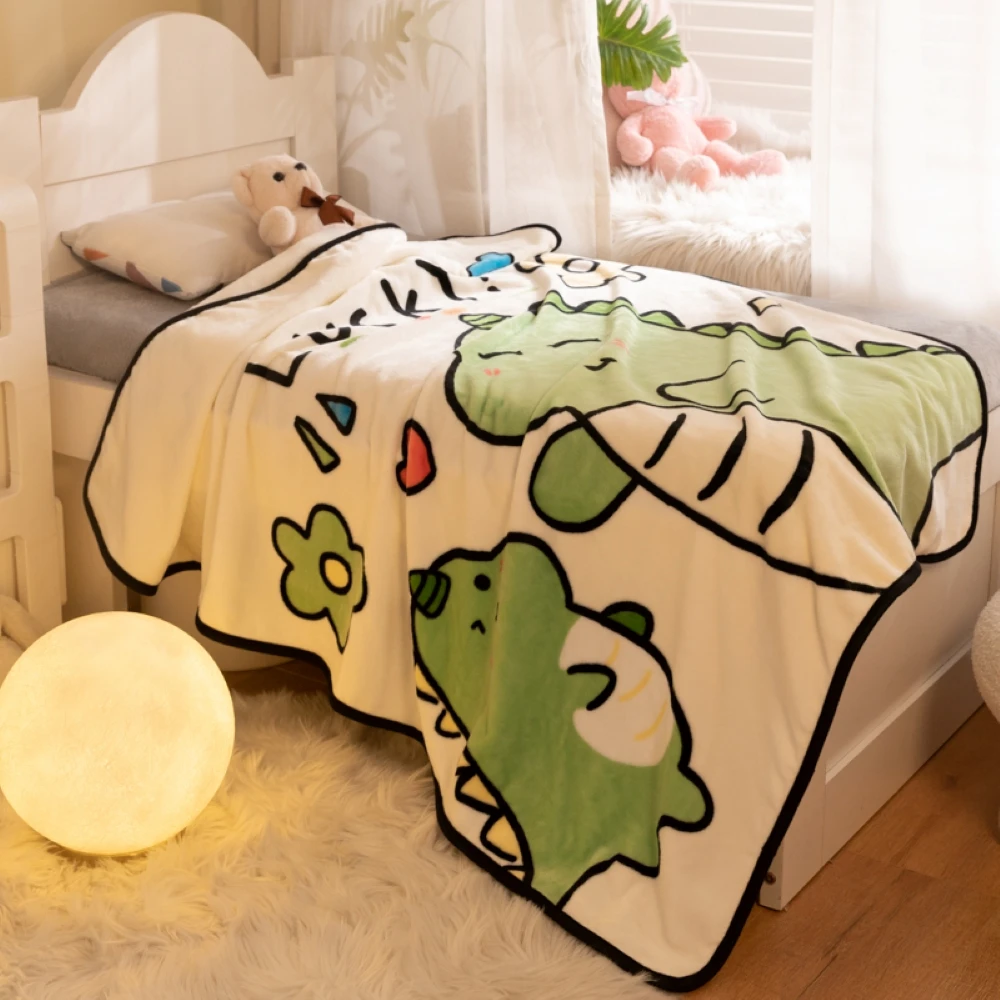 Dinosaur Flannel Blanket, Bear Throw Blanket is Super Soft and Warm,The Lightweight Flannel Blanket is for All-Season Use