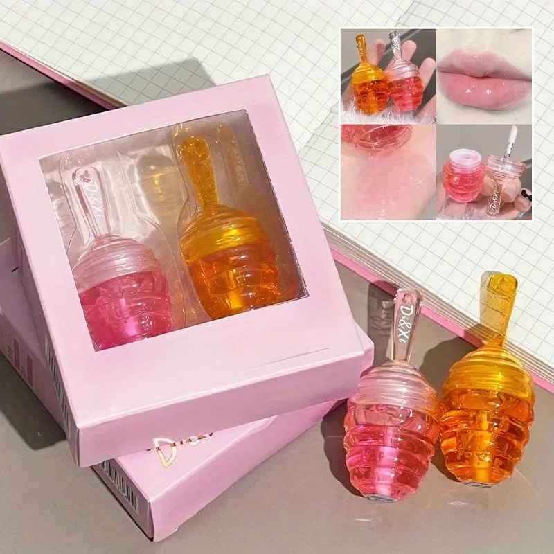 Huile à lèvres petit pot de miel, hydratant et décoloré, baume à lèvres à l'eau, lèvres Dudu