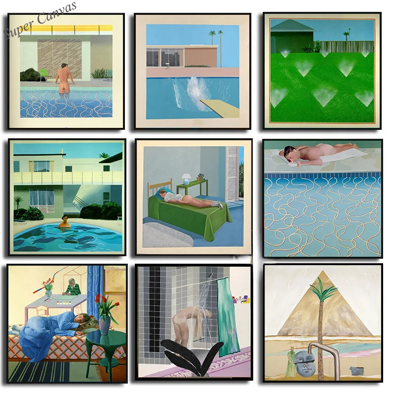 David Hockney Sunbather Pool Bigger Splash Wall Art Canvas Painting Nordic Posters Prints Wall Pictures For Living Room Decor