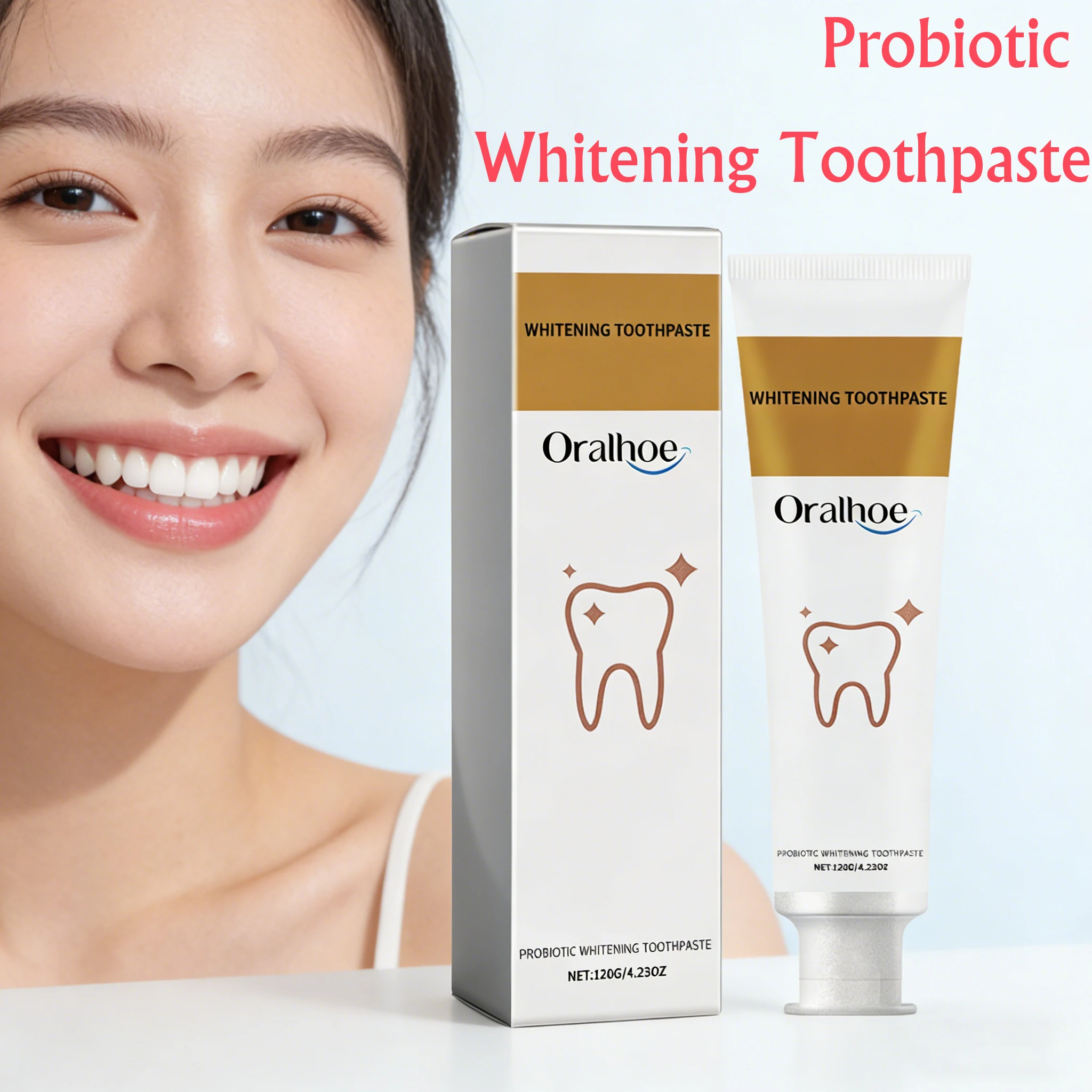 

Зубная паста ORALHOE 120г с пробиотиками для отбеливания, профессиональная чистка зубов, улучшение комфорта в полости рта, сохранение белизны зубов, защита зубов.