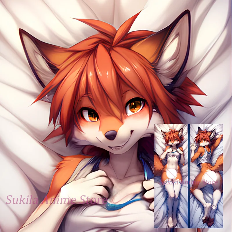 

Dakimakura Cute Fox Anime Body Pillow Cover Double Sided Print Life Size Pillowcase