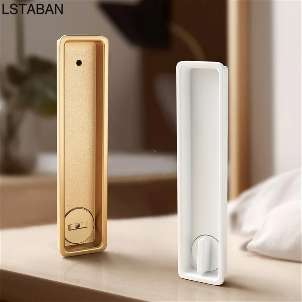 

Минималистичный карманный дверной замок для раздвижных дверей на балкон и кухню скрытая дверная ручка из цинкового сплава для спальни ванной комнаты скрытый замок