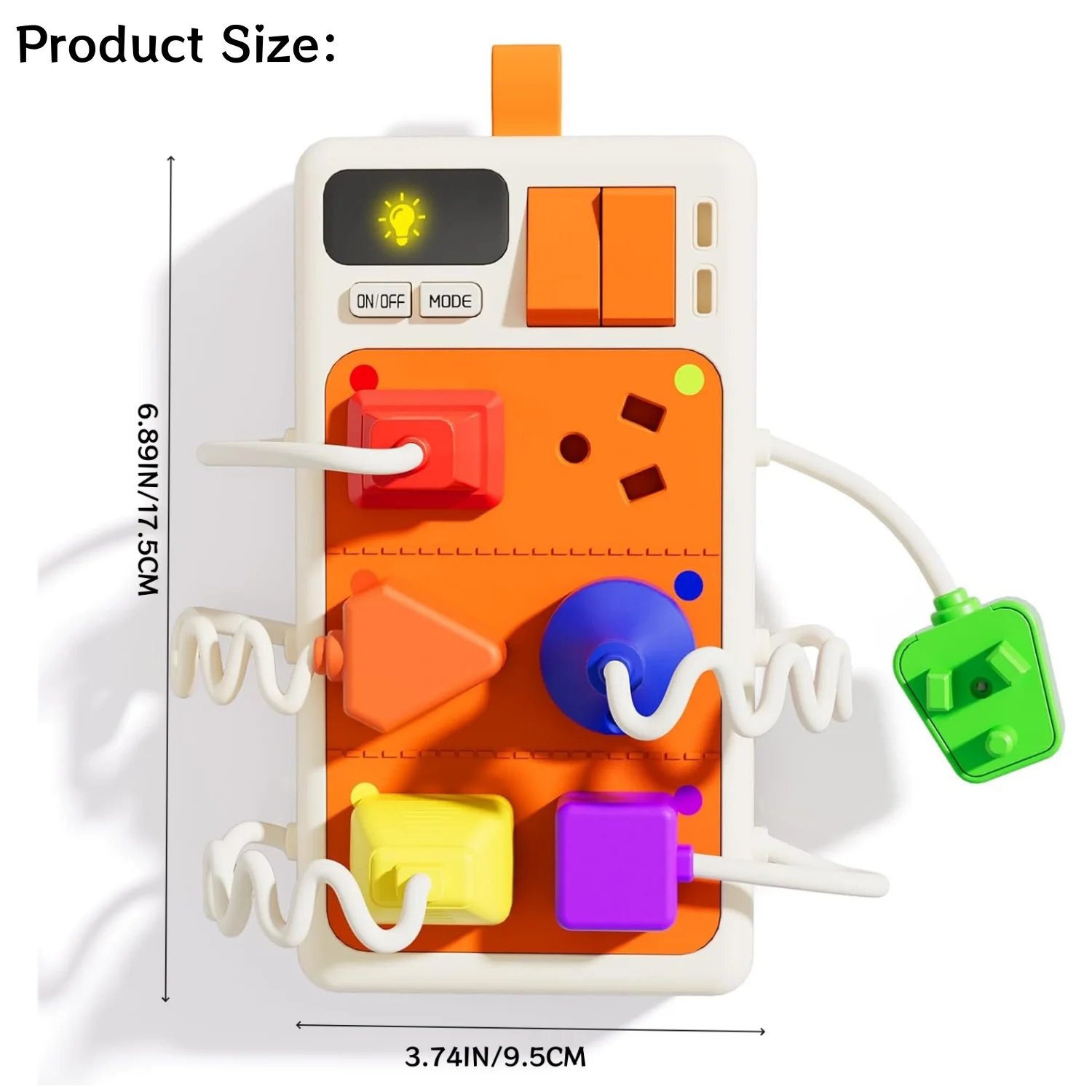 Brinquedos sensoriais montessori, tomada, brinquedo de placa ocupada com luz e sons, formato de cor correspondente, presentes para crianças, meninos e meninas