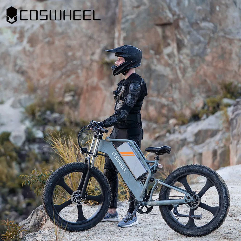 COSWHEEL 26Inch Electric Bike Off Road Mountain bike Electric Motorcyle Fat bike E Bike 1500w 48V 25Ah Removabel Battery