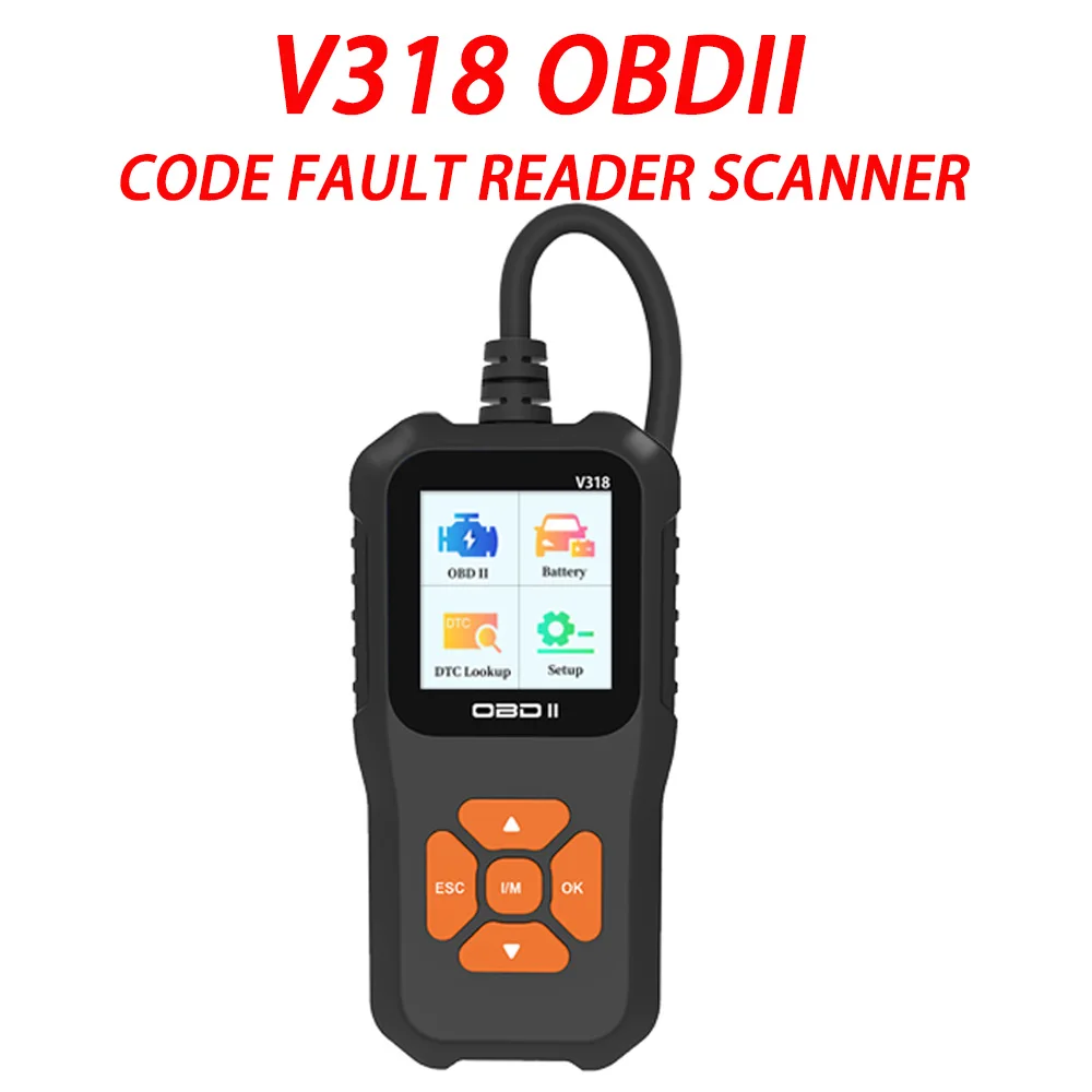 V318 Automobile Fault Detector Obd2 Car Fault Code Reader Diagnosis Instrument Engine Tester Scanner Battery Detection Device