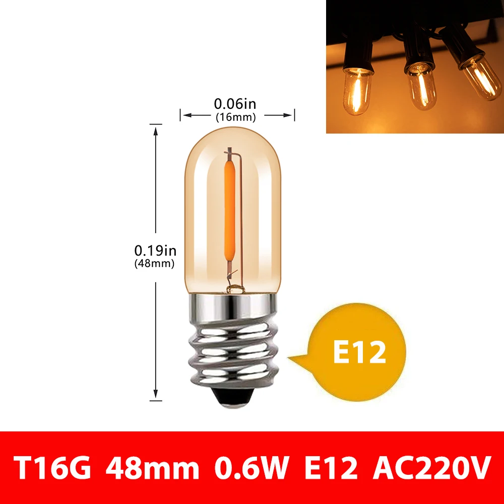 E14 E27 LED-Glühbirne 220V Vintage Edison Filament-Licht Ampulle Beleuchtung Kerzenröhre Lavalampe Kronleuchter Ersatzbirnen Wohndekor