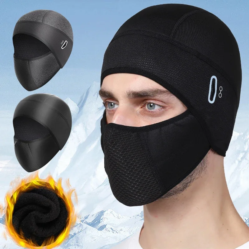 AliExpress LOOGDEEL Winter Cycling Balaclava Windproof Warm Hat Outdoor Running Motorcycle Riding Bike Cap With Eyeglass Hole Headwear Men