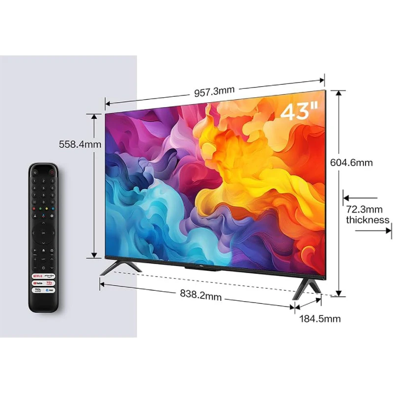 TCL 43P61B 43 بوصة LED UltraHD 4K HDR تلفزيون جوجل