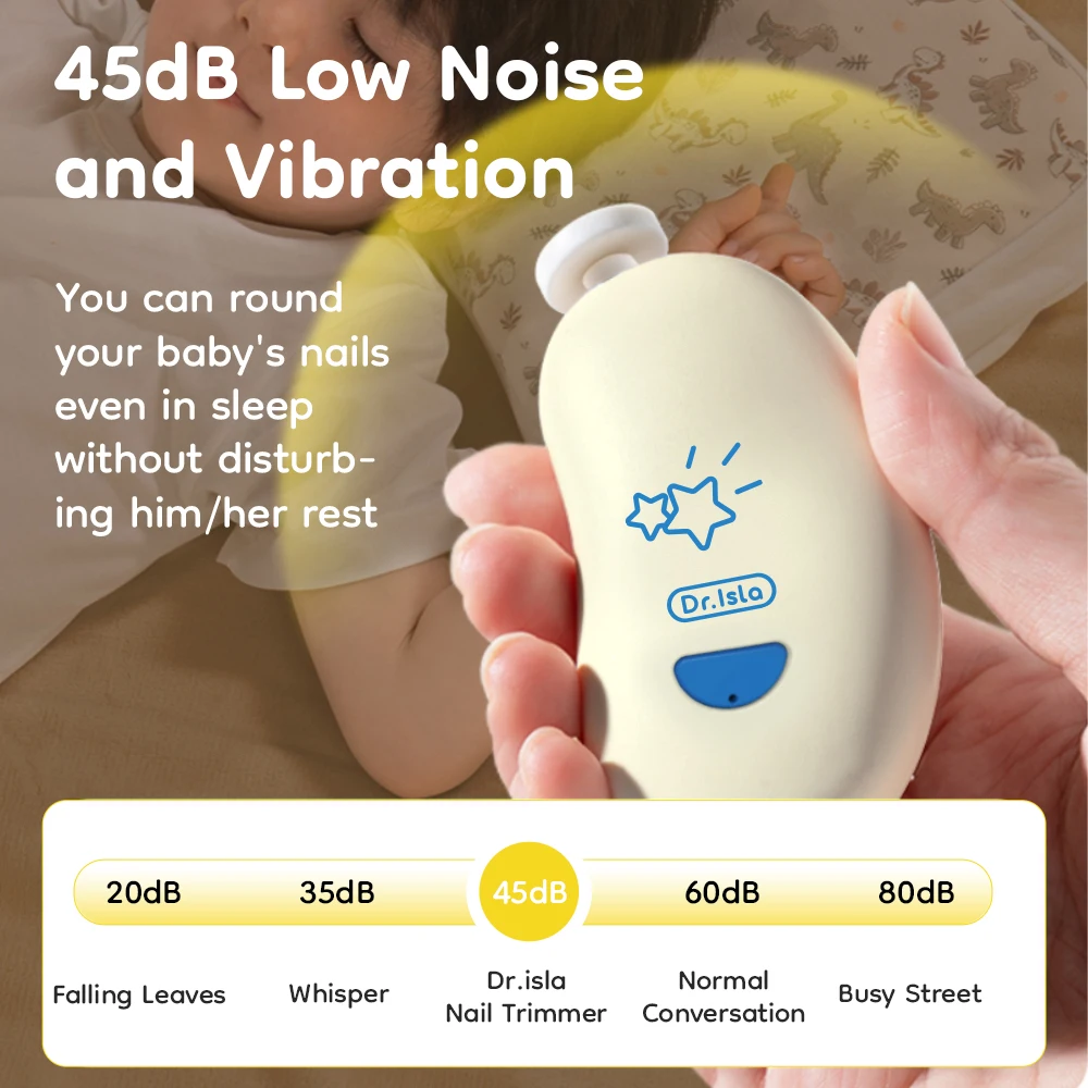 ماكينة تشذيب أظافر الأطفال الكهربائية من ماميجوي NG04 360 ° طحن ناعم مع ضوء ليلي من النوع C شحن 45 ديسيبل منخفض الضوضاء لحديثي الولادة #4