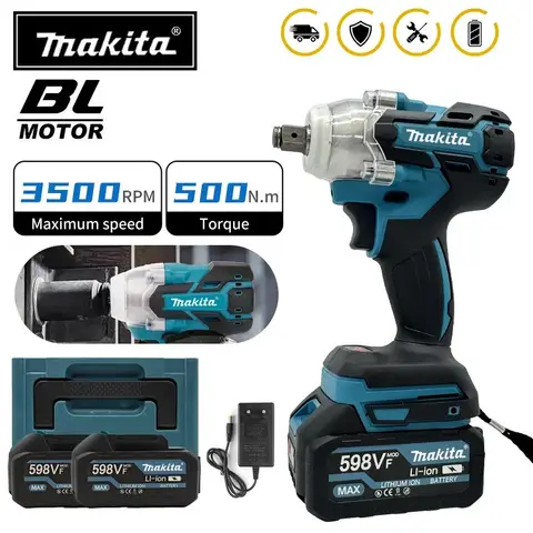 Makita DTW285 도구 임팩트 렌치 기계 Makita 18V 배터리 용 브러시리스 무선 전기 렌치 고 토크 충전식 도구