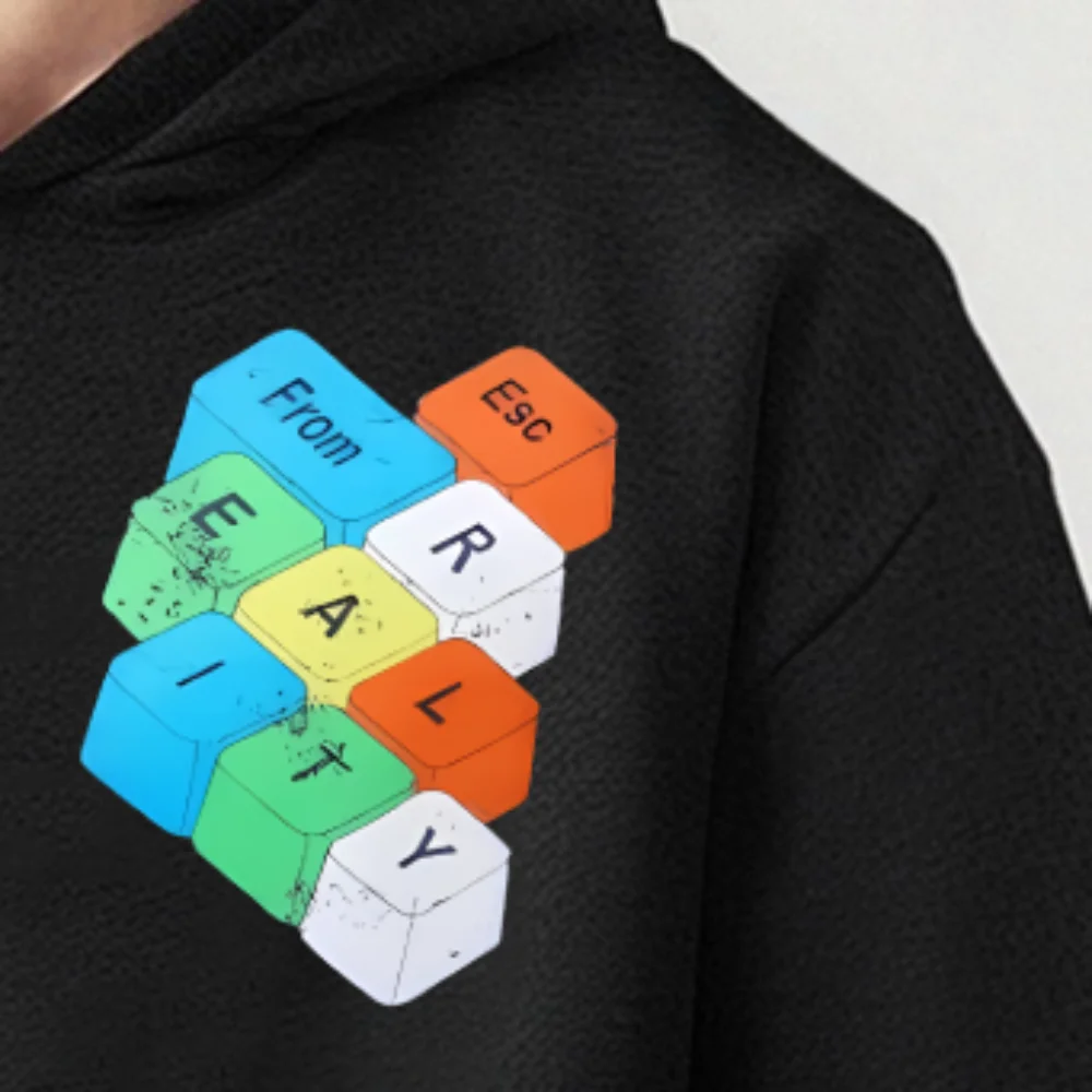 

Colorful Cubes Hoodie Creative Pattern Print Fall Winter Casual Loose Long Sleeved Chic Fashionable Comfortable Cloth Tops