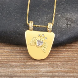 AIBEF Romantic Love Pattern Pendant Shiny Rhinestone Copper Zircon Women Necklace Jewelry Beautiful Lover Fashion Exquisite Gift