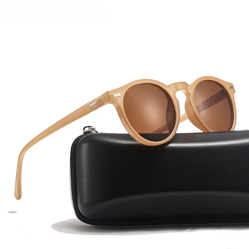 Marken designer Frauen Männer polarisierte Sonnenbrille Vintage runde Linse coole treibende