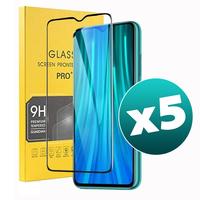 cristal templado para Xiaomi Redmi Note 7 Note 8 y 8 Pro pack 5 protector de pantalla lámina delantera para golpes y caídas