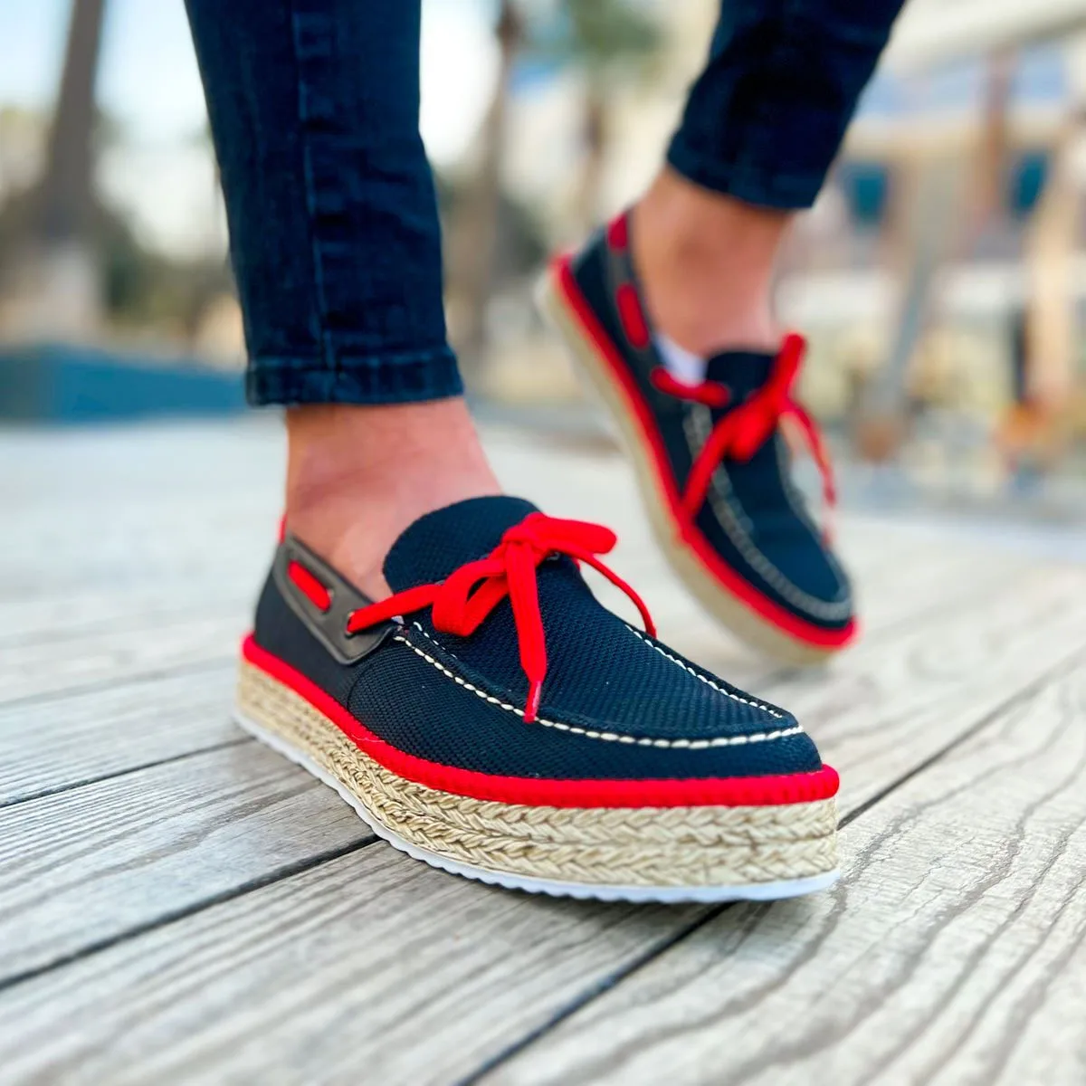 

CHEKICH Original Brand Black Red 2024 Men's Shoes High sole Elastic band Knitted Fabric Casual, Espadrille Shoes CH311