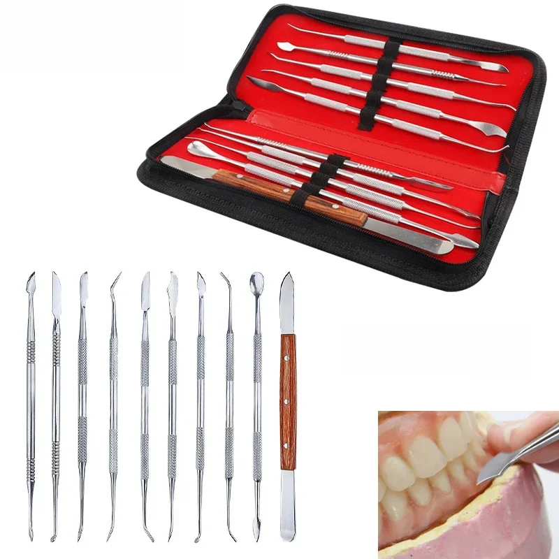 1 zestaw Łopatka dentystyczna Nóż gipsowy Zestaw narzędzi do rzeźbienia w wosku Wszechstronne narzędzie dentystyczne Narzędzia dentystyczne — zdjęcie 2