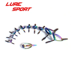 LureSport Rainbow Steel frame Blue Ring 11pcs KW16 guide MN Top Guide set guide Rod Building component Repair DIY Accessory