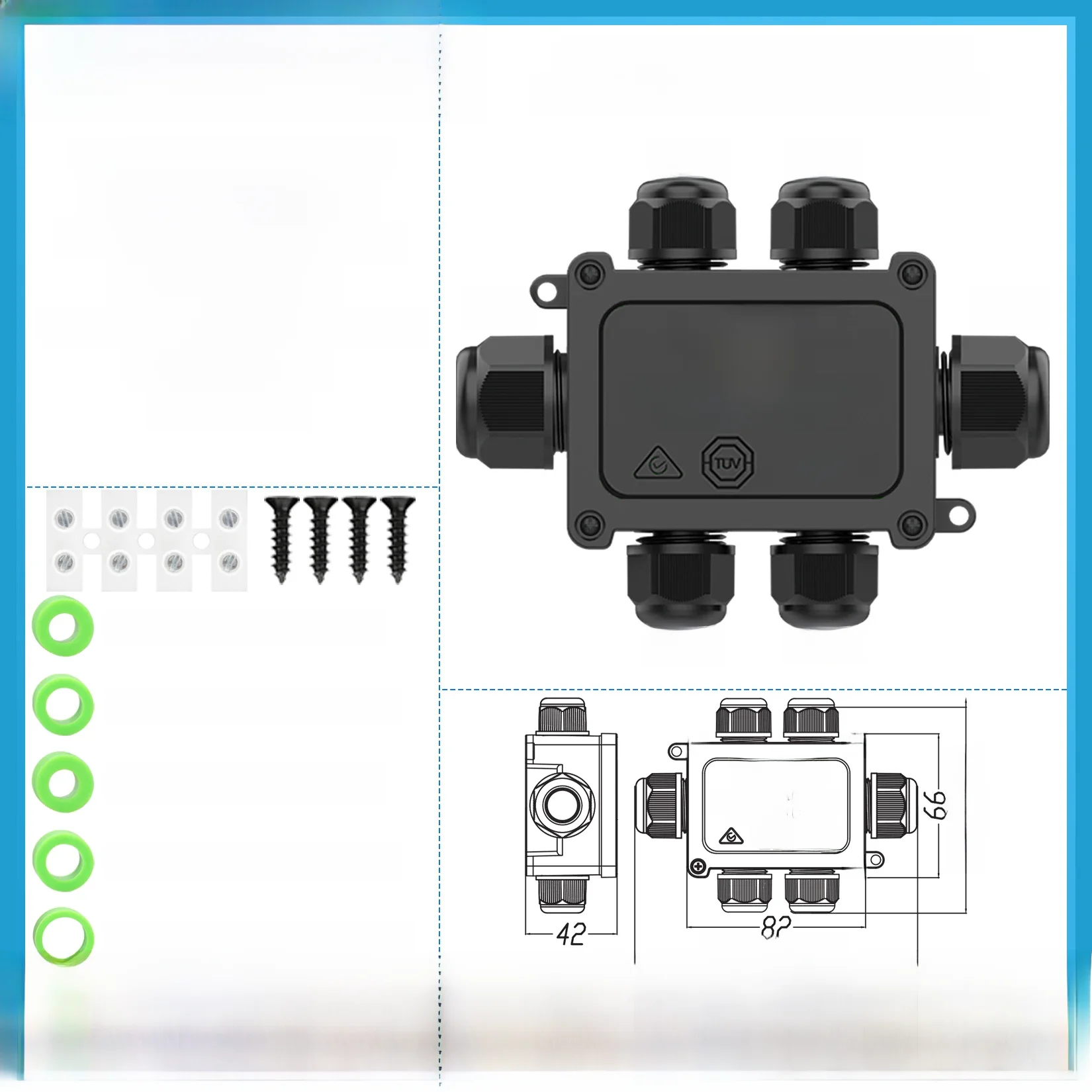 Anschluss dose wasserdichte elektrische Strom box im Freien offene Spleiß steckdose außerhalb