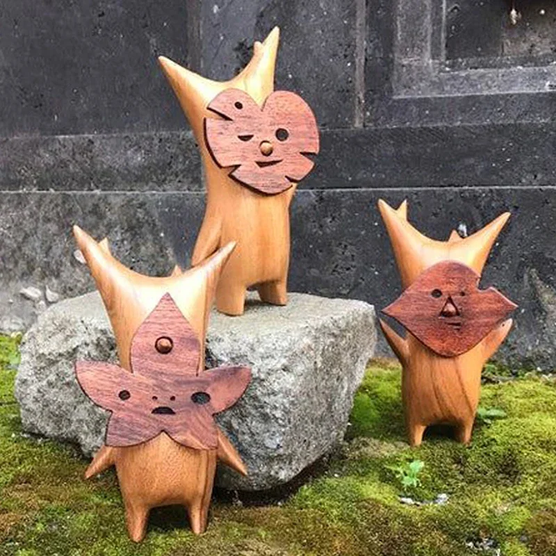 Hölzerne Korok-Statue, Kunsthandwerk, Dekoration, Spieleliebhaber, Zelda Breath of The Wild