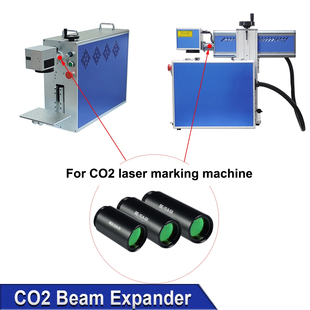 Hunst CO2 10600nm شعاع الليزر المتوسع 2X 2.5X 3X 4X نسبة التوسع M22 * 0.75 بصريات العدسة لآلة الوسم بالليزر CO2 #5