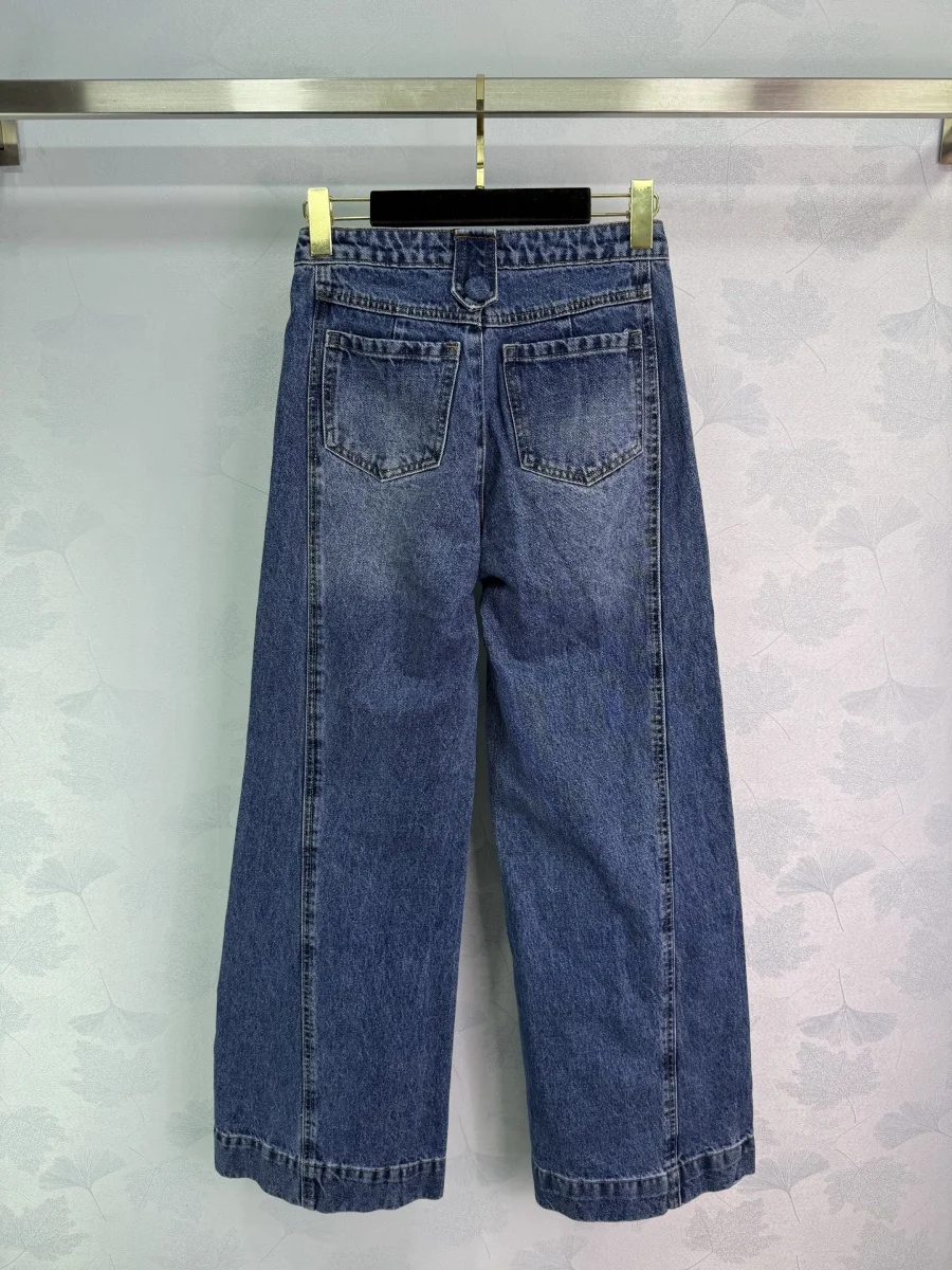 

2025 New Denim Jeans Trousers Flowers Pockets Cotton Fashionable Versatile Slimming Figure-hugging