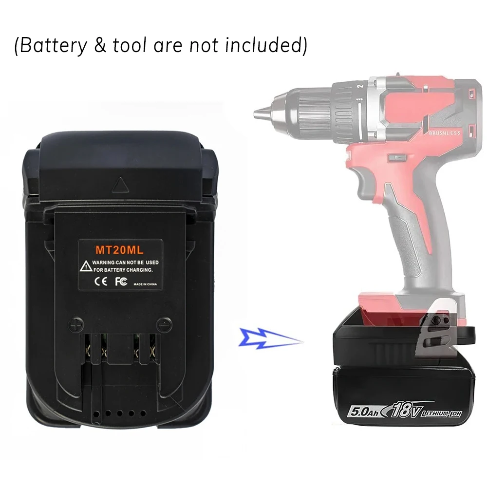 

MT20ML Battery Adapter Converter USB Charger for Makita Converter 18V Lithium Ion Battery BL1830 BL1860 BL181 To For Milwaukee