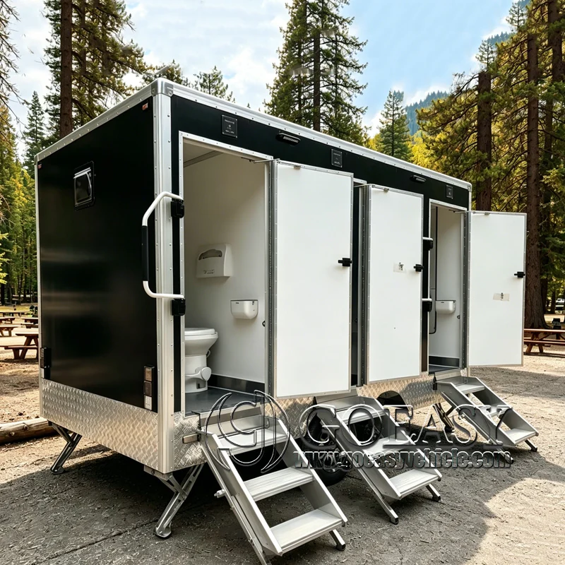Outdoor Portable Multi Door Toilet Trailer Luxury Premium Multifunctional Shower Toilet Customizable