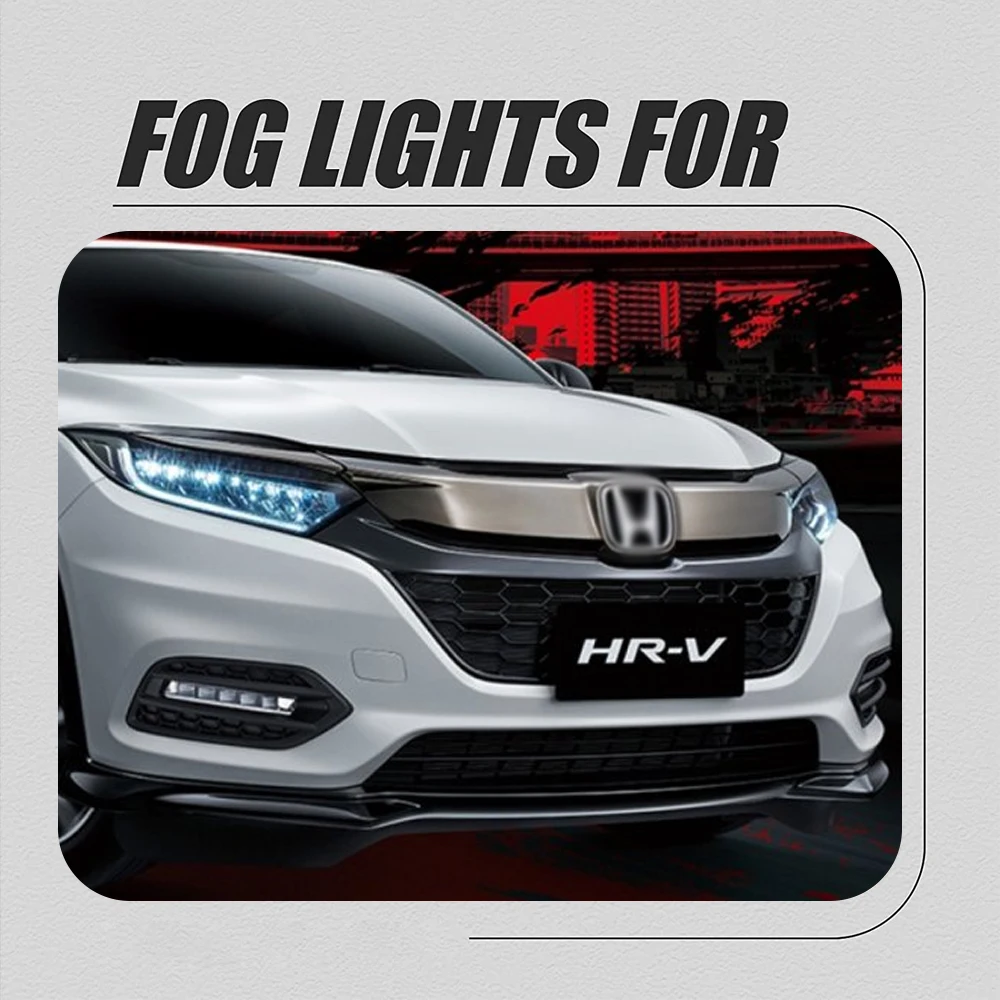 لهوندا HR-V HRV / VEZEL 2019 2020 2021 مصباح ليد بار DRL النهار يوم تشغيل مصباح إضاءة للضباب غطاء ث/الأسلاك مجموعة 2 قطعة