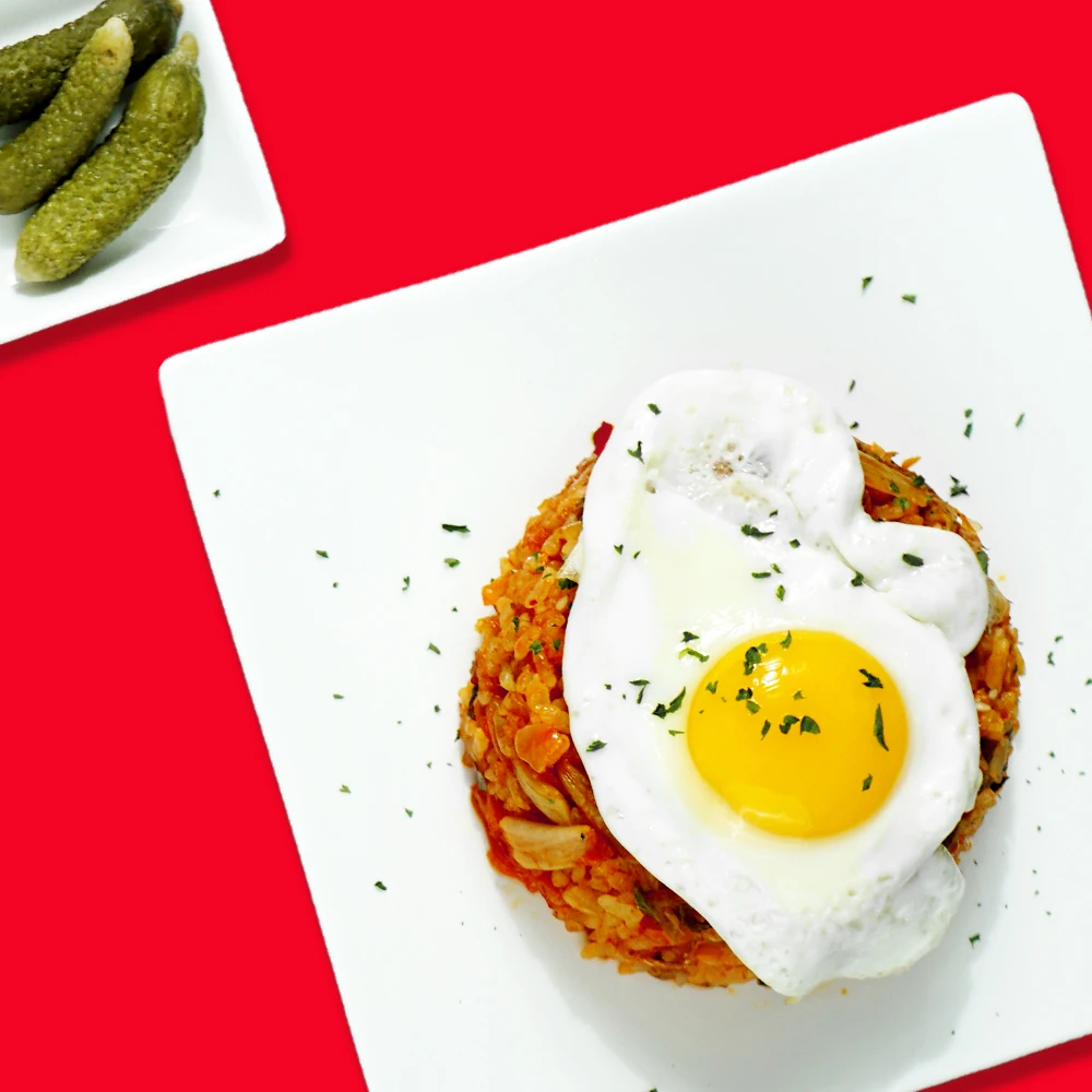 أومجي كيمتشي أرز مقلي ، آنية للأكل ، أرز مجمد ، حرك إلى غرام ، 10 عبوات #3