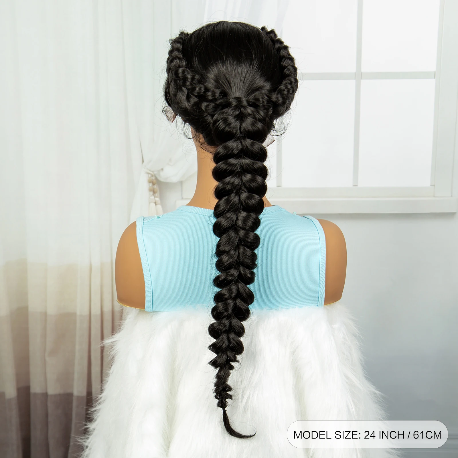 Handmade Twist Braided Wigs Synthetic Lace Front Knotelss Braided Lace Wigs for Black Women Natural Braidis Wigs with Baby Hair