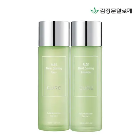 김정문알로에 큐어 모이스트 카밍 토너+에멀젼 SET 130ml