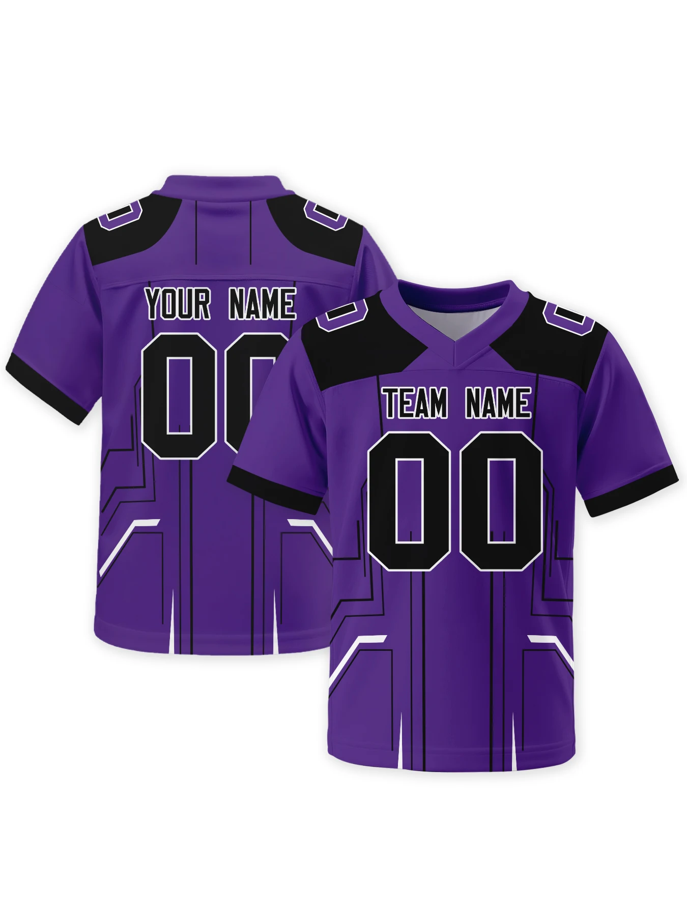 Custom Purple American Football Jersey Personalized Football Shirt with Team Name Number Football Top for Men Women Youth Kids