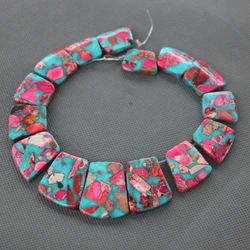 15pcs Natural Emperor Stone Cylinder Pink Turquoise Jasper Tube Loose Beads for Jewelry Making DIY Charms Bracelet Accessories