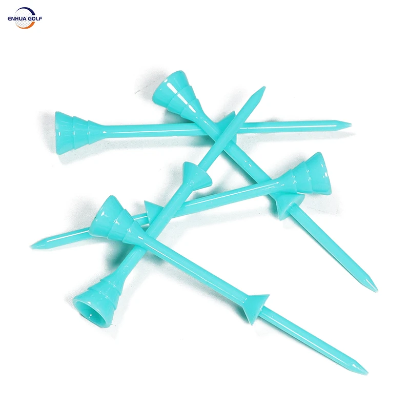 Golf Tees Plastic 50 Pack Upgrade Small Cup Plastic Golf Tees 83mm Recycle Use Reduce Friction for Golfer Practice Sky Blue