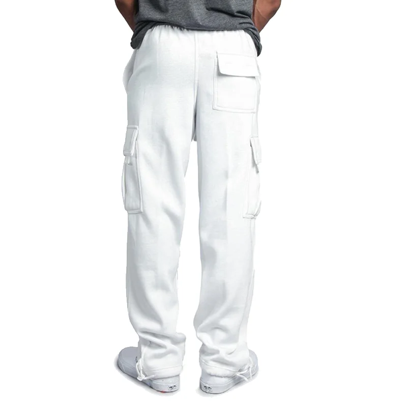 New men's casual multi pocket sports pants, soft sports pants, jogging pants, fashionable running pants, loose long work pants