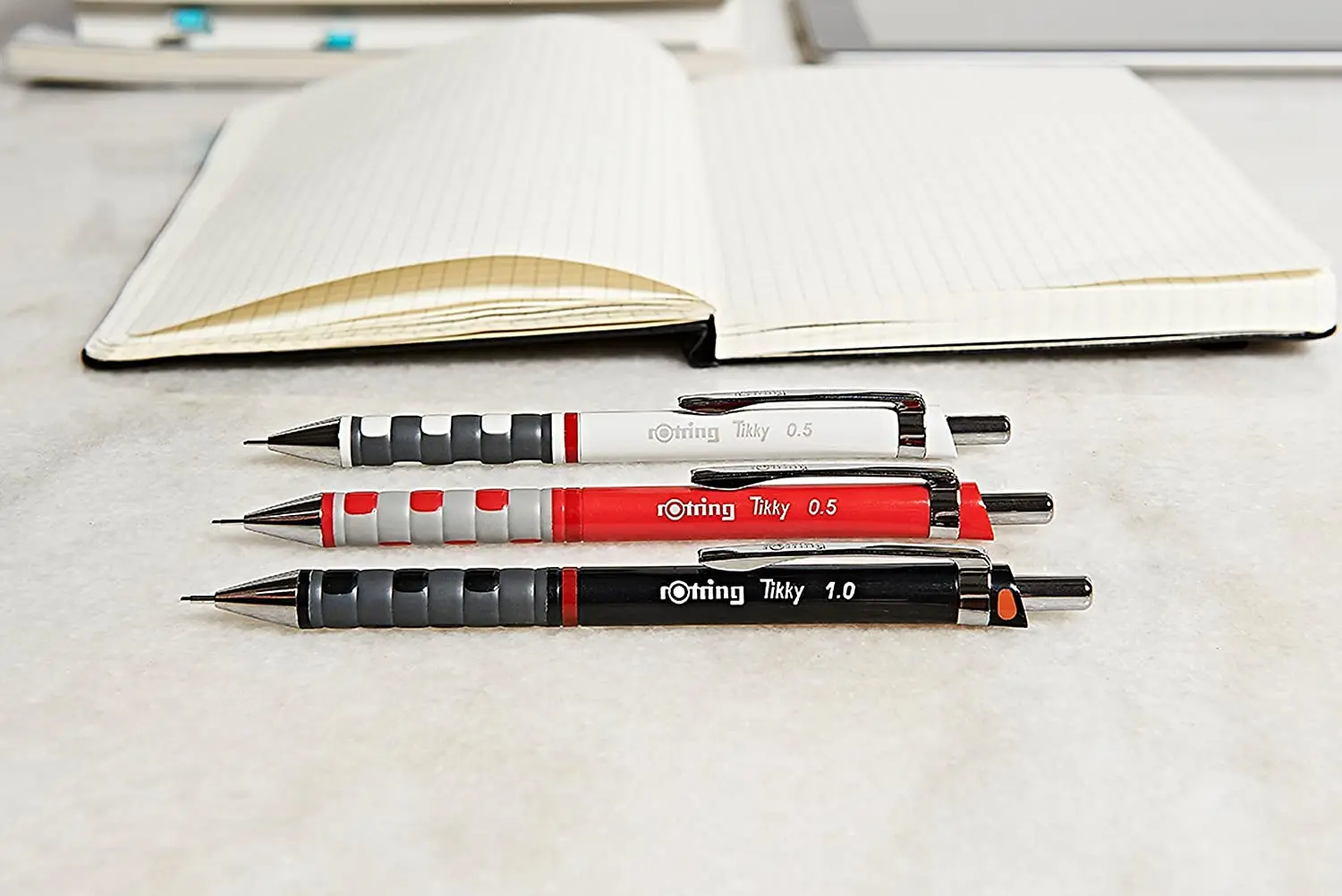 Rotring Tikky Mechanical Pencil Set, HB 0.7 mm, a pack including 12 Peaces (3 Optional Colors)