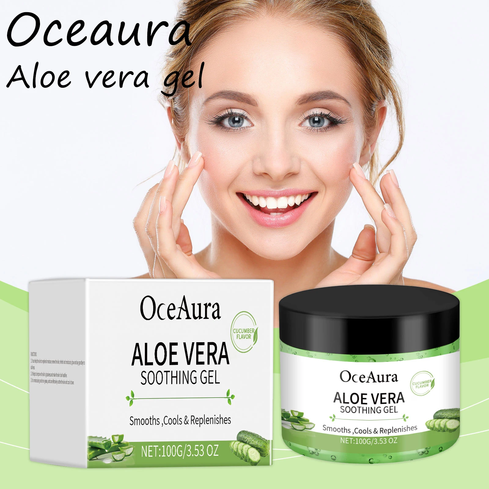 

Oceaura Aloe Vera Soothing Face Gel Moisturizing Oil Control Nourishing Improve Skin Gloss Daily Refreshing Aloe Vera Gel