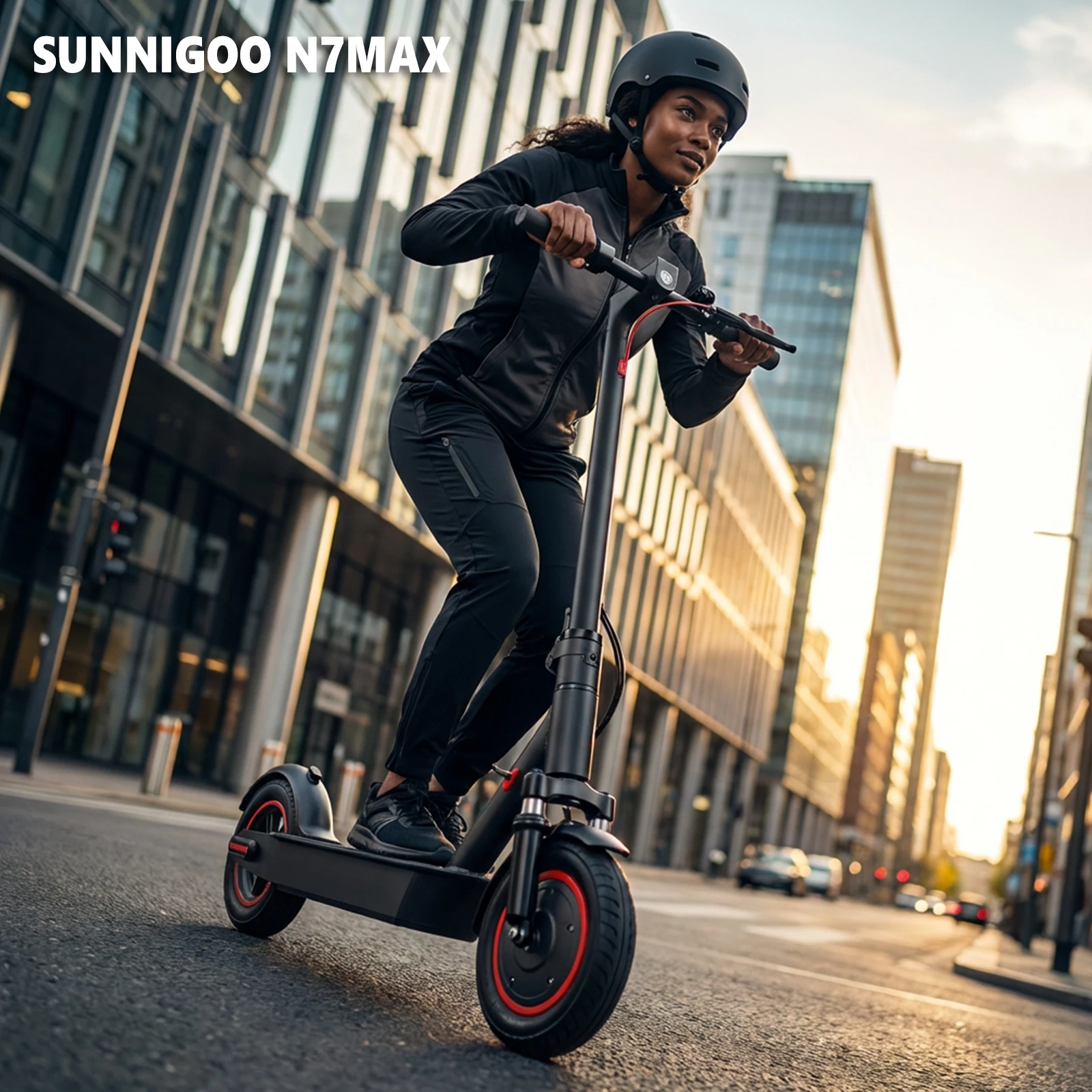 Image of SUNNIGOO N7MAX Elektroroller für Erwachsene, 500W Leistungsstarker Motor, 36V 12,5Ah Lithium-Akku, 35km/h Höchstgeschwindigkeit, Vordere Stoßdämpfung, Hintere Scheibenbremse, IP56 Wasserdicht,