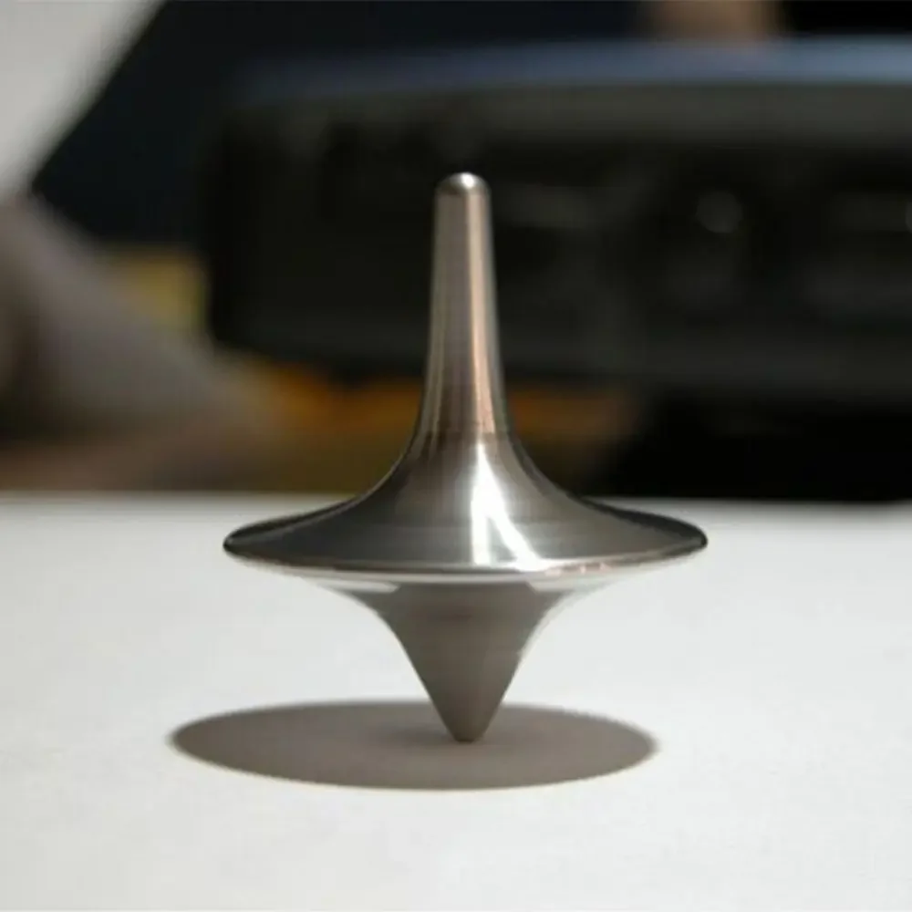 Metal giroscópio grande precisão prata girando topo filme quente totem impressão girando topo