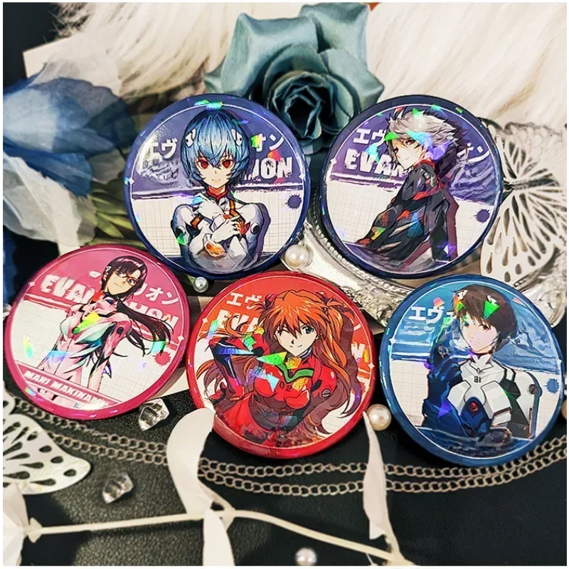 Anime NEON GENESIS EVANGELION EVA Ayanami Rei Asuka Figure thème fer blanc Badge broche modèle jouets Cosplay accessoires cadeaux d'anniversaire