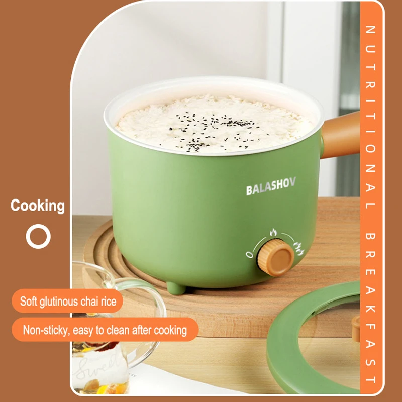 1,7L Mini Pentola Elettrica Multifunzione, Pentola da Cucina Antiaderente, Padella, Ramen, Piccola Pentola Elettrica per Dormitorio, Cuociriso Elettrico, Multicooker Meccanico
