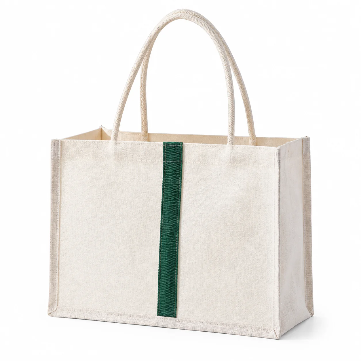 Striped Jute Tote Bag Large Capacity Canvas Shopper for Women Groceries and Beach Essentials Top Quality