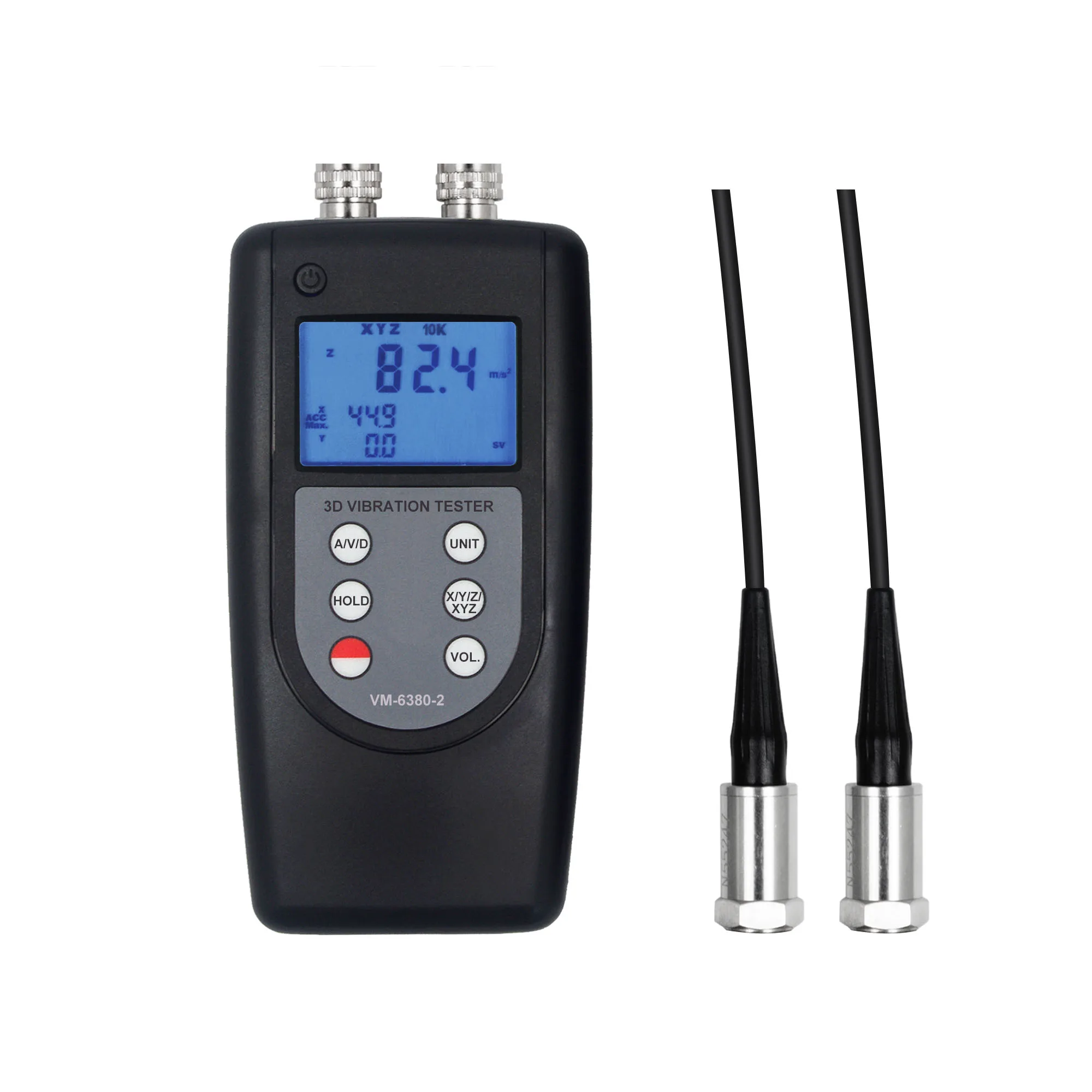 2 Channels Vibration Meter Tester Vibrometers Vibration Measurement Device With 2 Piezoelectric Transducer Accuracy 5%