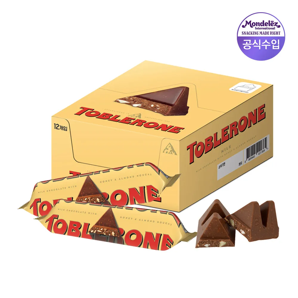 12 pieces of toblon triangular chocolate 35g (milk)